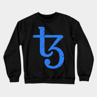 Tezos Blue Distressed Crewneck Sweatshirt